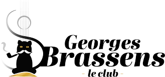 Logo du Club Georges Brassens avec l'illustration d'un chat qui fume la pipe et une guitare