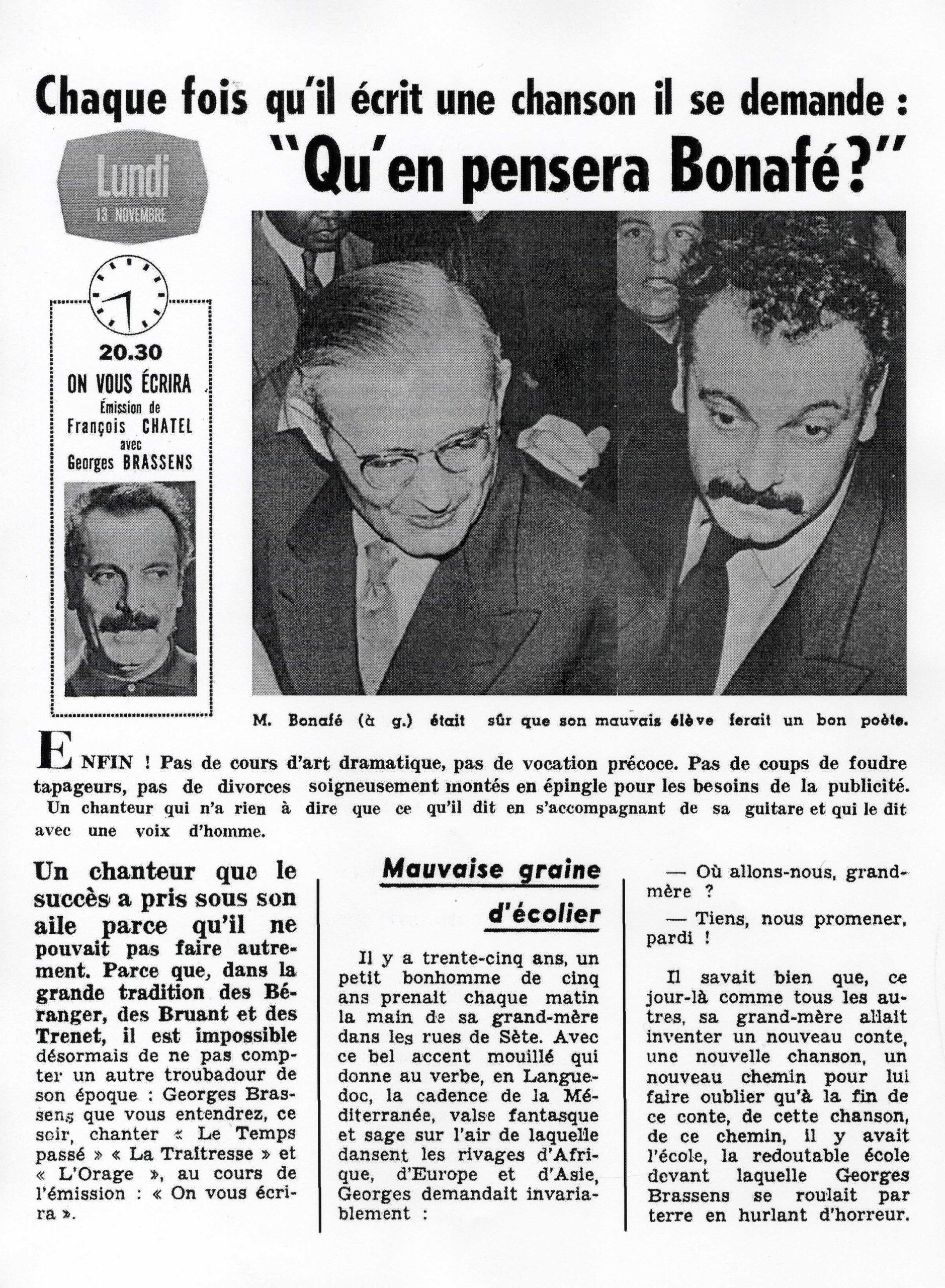 TÉLÉ 7 JOURS  - 8 novembre 1961 