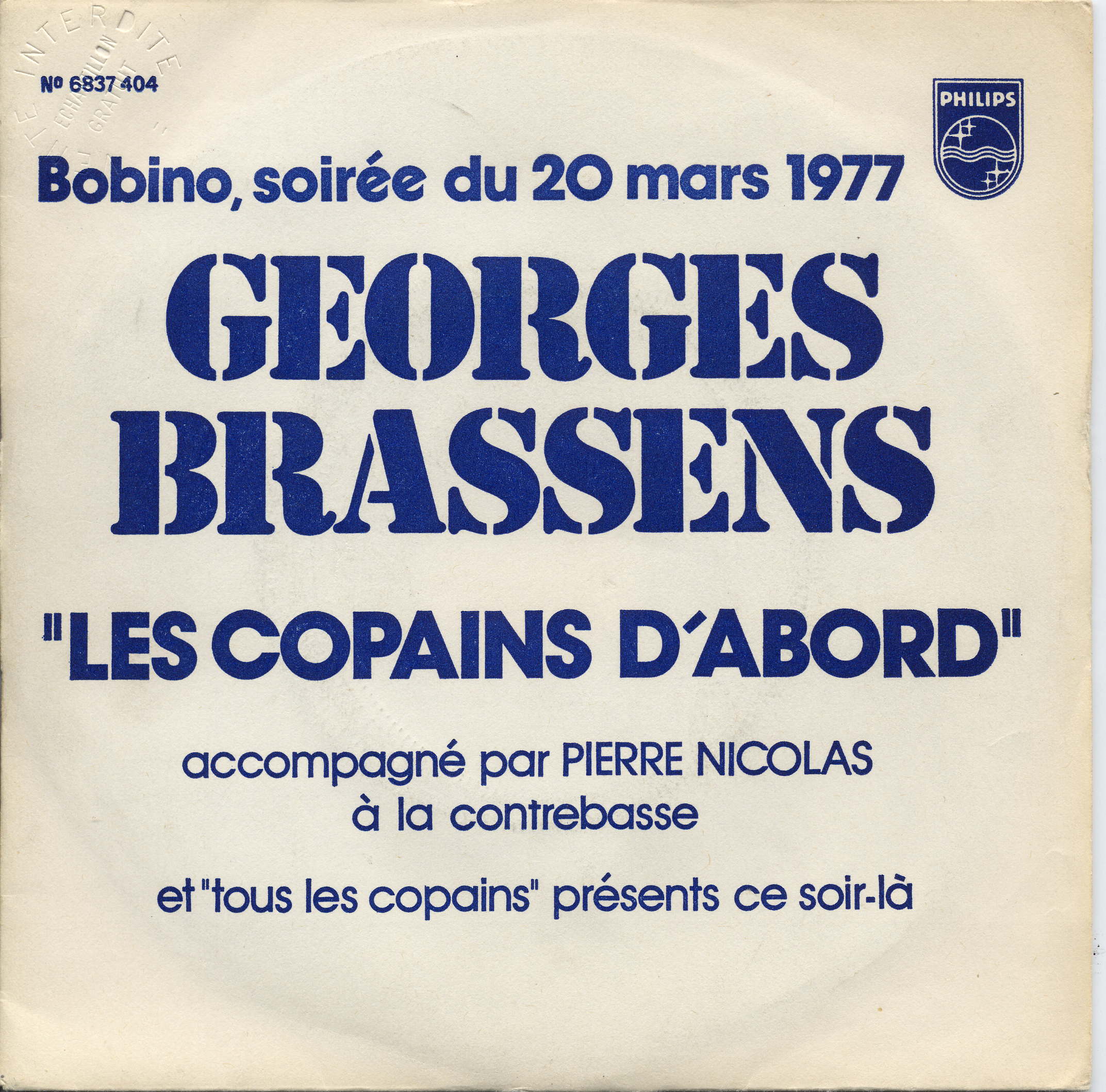 1977 -  Vinyle 45 T enregistrement à  1977 à Bobino en public avec Pierre Nicolas 